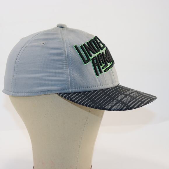 Under Armour Youth S/M Gray Cap with Neon Green Logo & Pattern Brim - Picture 2 of 5